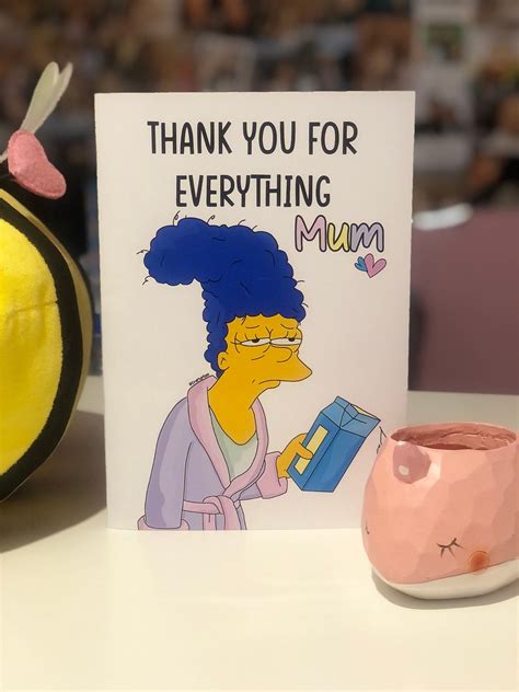 Marge The Simpsons Thank You Card Mothers Day Card Love Etsy
