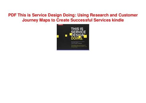 ⭐pdf⭐ This Is Service Design Doing Using Research And Customer Journey