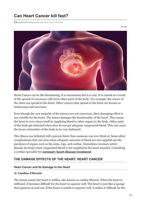 Ppt Can Heart Cancer Kill Fast Powerpoint Presentation Free Download Id10693601