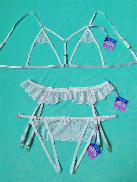 Crotchless Body Harness Lingerie Set Crotchless Panties Etsy Hot Sex
