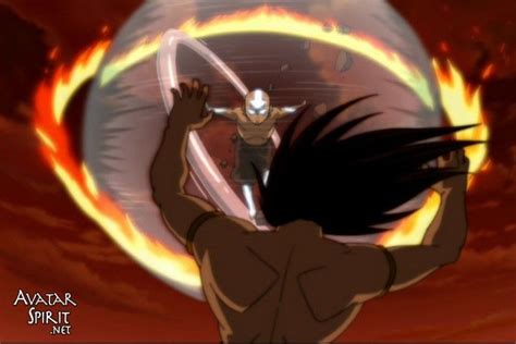 Avatar Aang In The Avatar State In An Elemental Sphere And About To