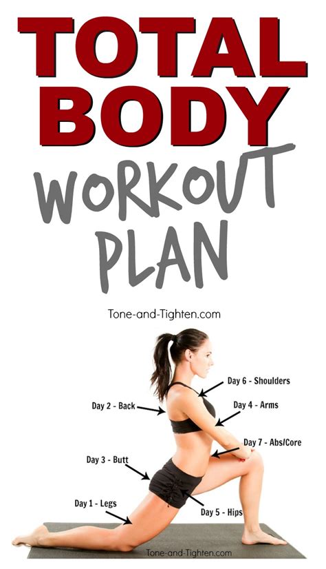 Total Body Weekly Workout Plan Tone And Tighten