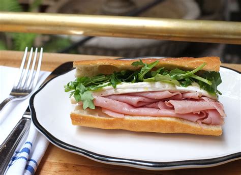 go french ham baguette with camembert and arugula recipe food republic