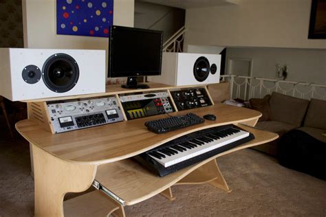 How we converted a computer desk into a recording studio style desk. Recording Studio Desk/ 12RU workstation/ Premium Baltic ...