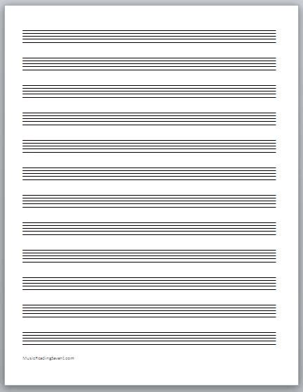 Music staff paper variations is characterized by the number of staves, the layout of the page, the orientation of the page etc. Get Your Free Music Staff Paper - Music Reading Savant