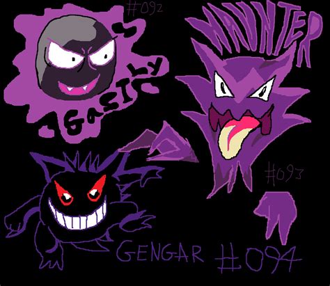 Pokemon Gen 1 Gastly Haunter Gengar By Sie1 On Newgrounds