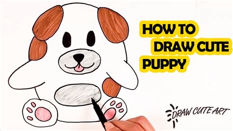 How To Draw Cute Puppy Dog Draw Cute Art Youtube
