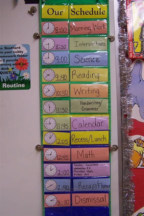 In Class Schedule Classroom Schedule Classroom Organisation Classroom