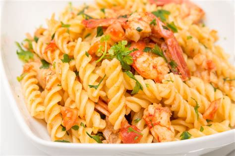 Fusilli With Roast Tomatoes And Shrimp Recipe Easy Potluck Recipes