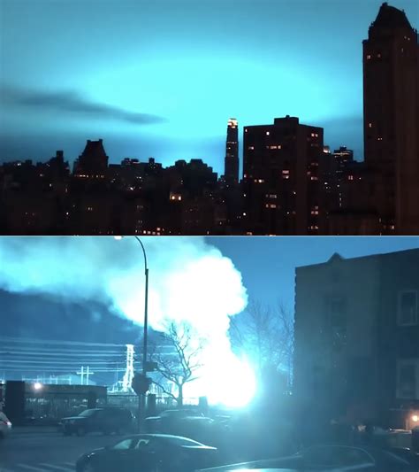 New York Citys Glowing Blue Night Sky Wasnt Signaling The Arrival Of