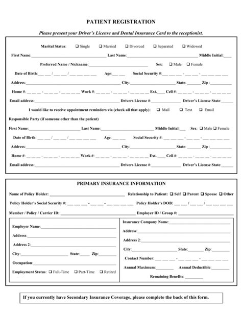 New Patient Paperwork To Be Filled Out