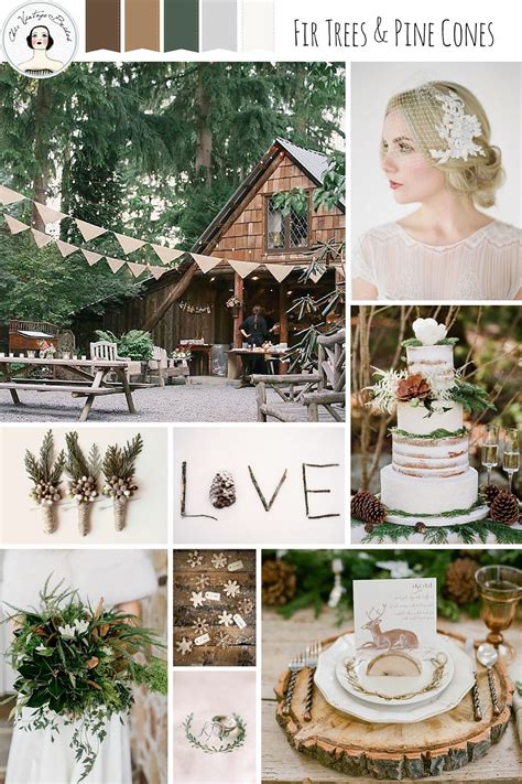 Fir Trees And Pine Cones A Rustic Winter Woodland Wedding Inspiration Board Forest Inspired