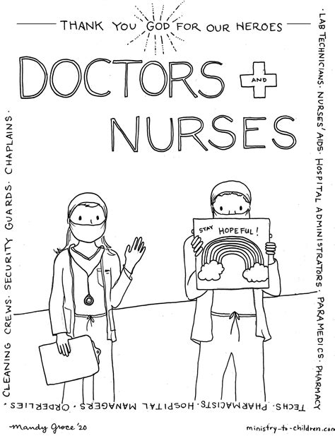 Moms and dads can carry these for boys and girls kids and adults teenagers and toddlers preschoolers and older kids at school. Coloring Page: Healthcare Workers are Heroes (Doctors and ...