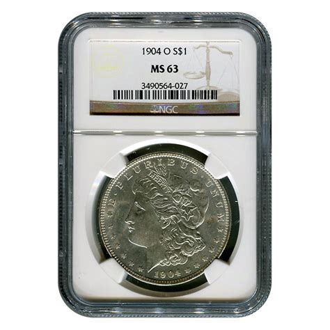 Certified Morgan Silver Dollar 1904 O Ms63 Ngc Golden Eagle Coins