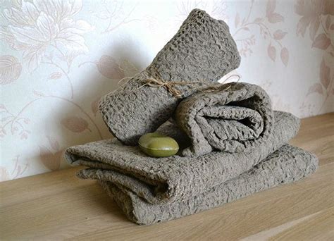 Organic Linen Towels Set Of 3 Massage Undyed By Linenlifeideas Unique
