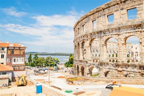 View Of Coliseum In Pula Croatia Stock Photo Image Of Amphitheater