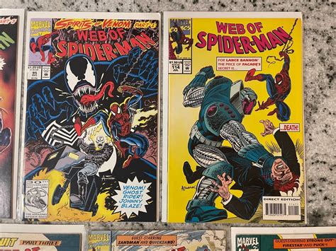 7 Web Of Spider Man Marvel Comic Books 106 108 112 113 114 95 96 Venom