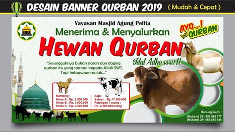 Desain Spanduk Banner Qurban 1440 H 2019 Corel Siap CETAK Tutorial