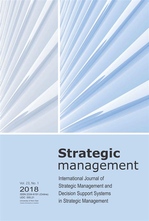 Vol 23 No 1 2018 Strategic Management Strategic Management