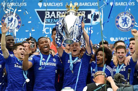Picture Special Chelsea Lift The Premier League Trophy After