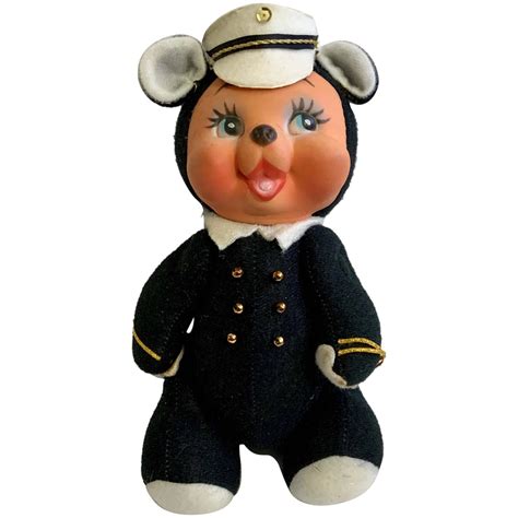Mid Century Rubber Face Sailor Bear Articulating Arms And Legs Doll In