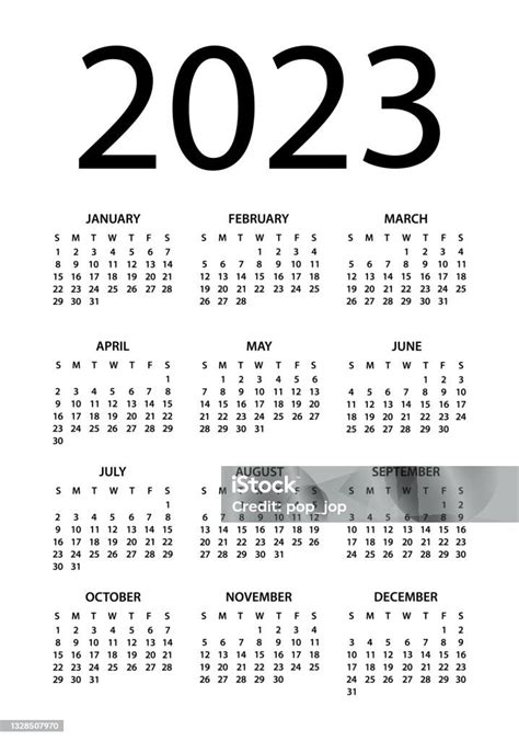 ilustración de calendario 2023 ilustración vectorial la semana comienza el domingo y más