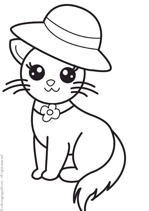 Find the best cat coloring pages for kids & for adults, print and color 179 cat coloring pages for free from our coloring book. Cats 75 | Coloring Pages 24