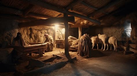 Stock Image Of Jesus In A Stable Background Picture Of The Manger In