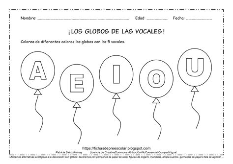 Fichas De EducaciÓn Preescolar Las Cinco Vocales En Mayúsculas Y