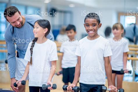 Kids Lifting Weights Stock Photo Download Image Now Boys African