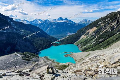 View Of All 3 Joffre Lakes From Matier Glacier Edge Joffre Lakes