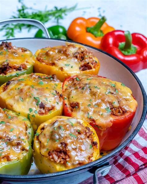easy stuffed bell peppers with ground beef and rice recipe stuffed peppers easy stuffed