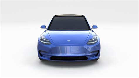 Tesla Model 3 With Chassis Blue 3d Model Cgtrader