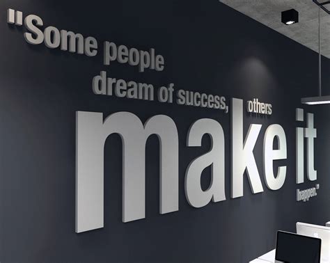 Make It Happen 3d Office Wall Art Pvc Typography Decor Etsy