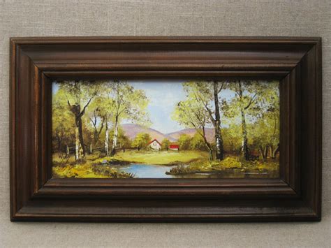 Vintage Landscape Painting Framed Original Fine Art Summer Four