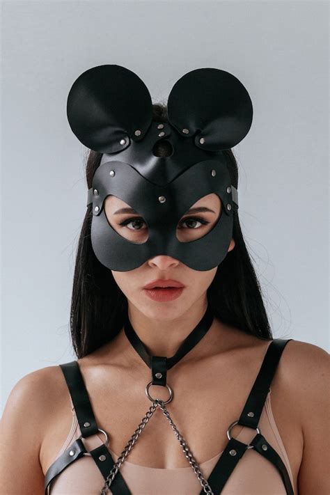 Bdsm Maskmouse Mask Leather Bdsm Mask Leather Mask Etsy