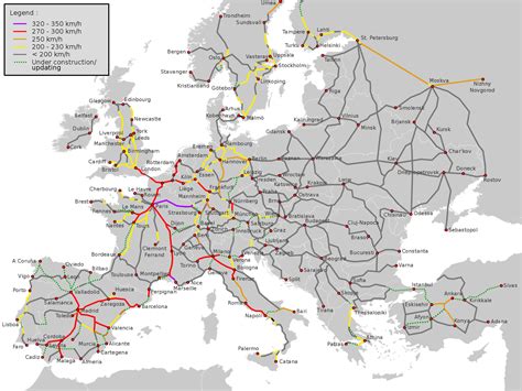 Europe Train System Map
