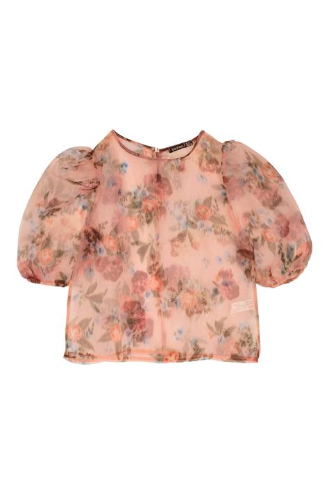 Petite Floral Organza Puff Sleeve T-Shirt | boohoo | Puff sleeve, Boohoo petite, Petite tops