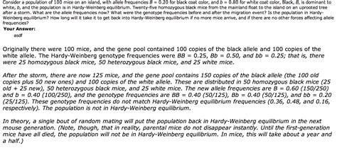 What is the frequency of heterozygotes aa in a randomly mating population in which the frequency of all dominant phenotypes is 0.19? Solved: Could You Explain Why The Hardy-Weinberg Genotype ...