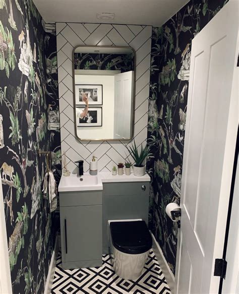 Jungle Massive Wallpaper Sample Ink Bathroom
