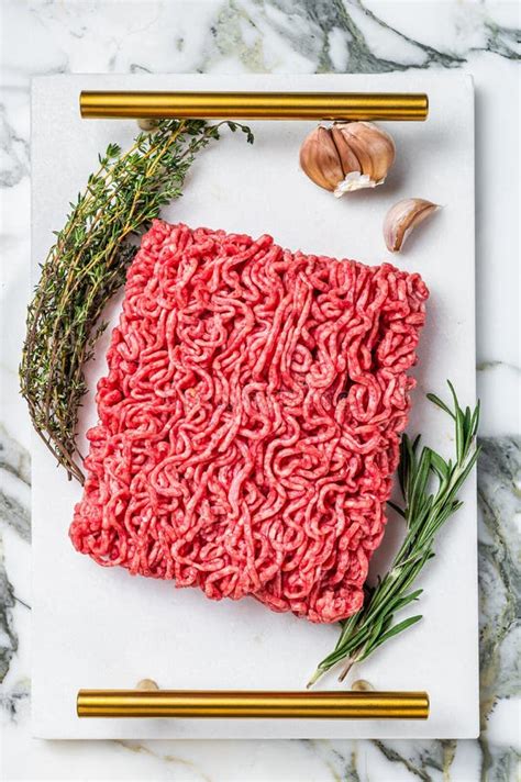 Uncooked Mince From Marbled Beef Meat Raw Ground Meat Marble