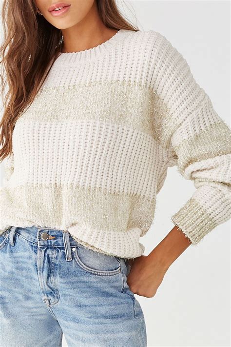 Forever21 Striped Chenille Sweater A Chenille Knit Sweater