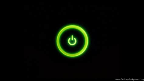 Xbox 360 Green Light Power Button Hd Desktop Wallpapers