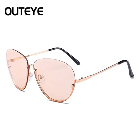 2020 brand designer clear sunglasses women semi rimless oversized oval sun glasses frame vintage