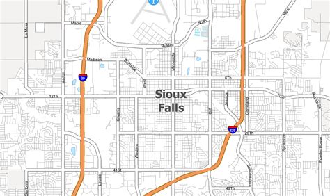 Map Of Sioux Falls South Dakota Sd Gis Geography