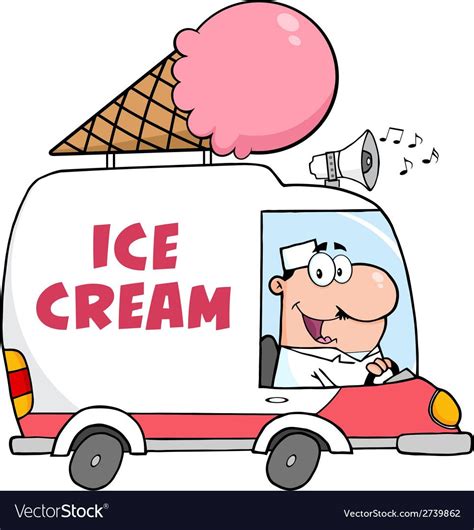 cartoon ice cream truck vector image on vectorstock