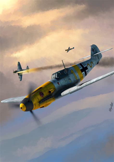 Messerschmitt Bf 109 F 2 Artwork By Jerry Boucher
