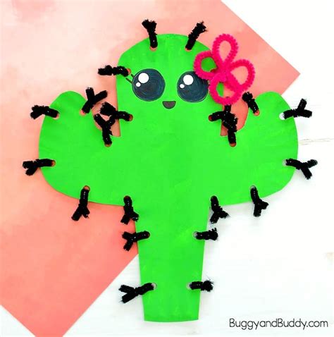 Paper Plate Cactus Craft For Kids Buggy And Buddy