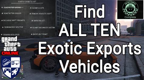 How To Find All Ten Exotic Exports Vehicles Gta Online Los Santos Tuners Update Youtube