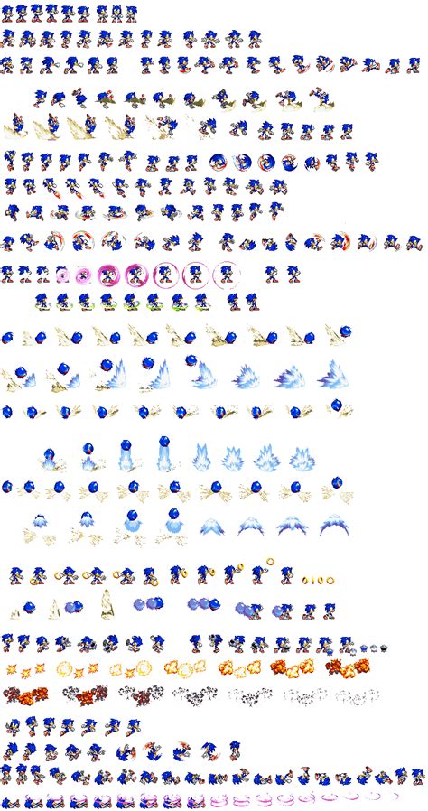 Sonic Sprites Sheet By Zmk30 On Deviantart